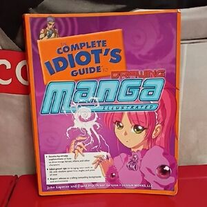 The Complete Idiot's Guide to Drawing Manga Illustrated - Pink & Orange Cover